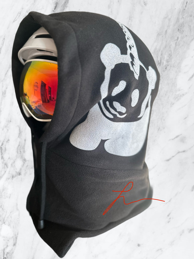 2024 Fuzzy Pandicorn Over the Helmet Ski Snowboard Hood By pro skier